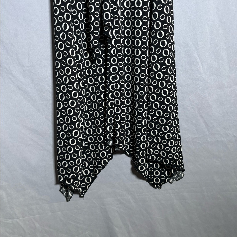 Chic Black And White Circle Pattern Maxi Dress - image 5